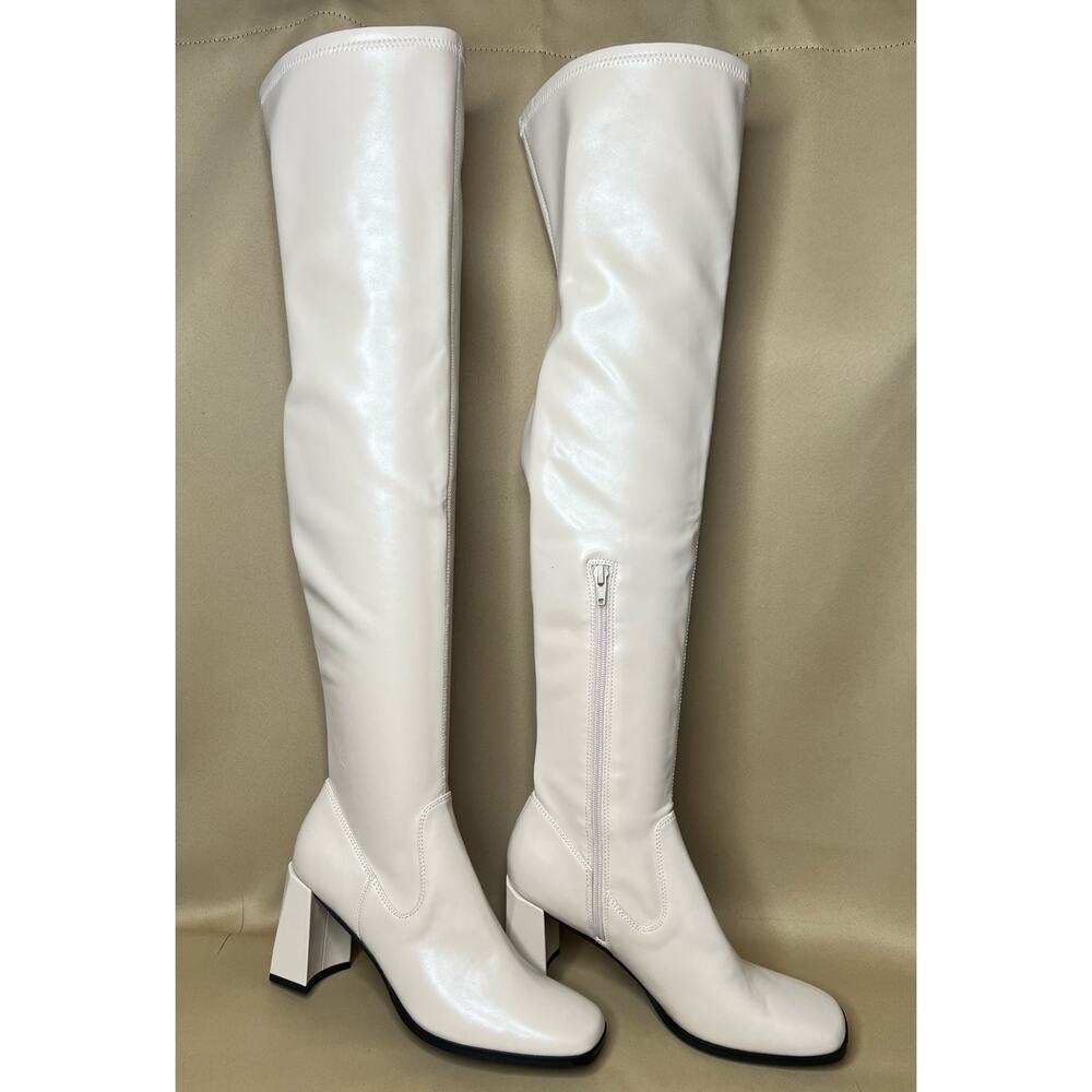 Open Edit Cream Vanilla Briar Over The Knee Boots 8.5 M New